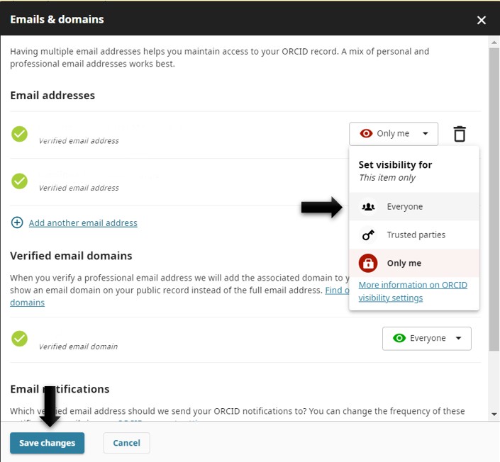 ORCID Visibility